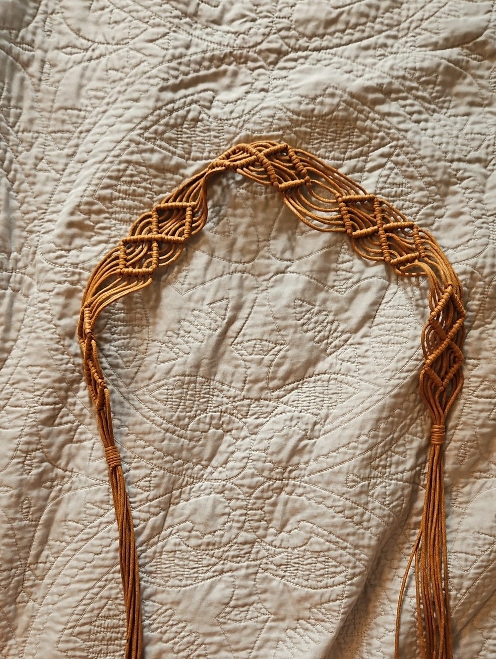 Source Unknown Macrame Braided Belt in Mustard Yellow